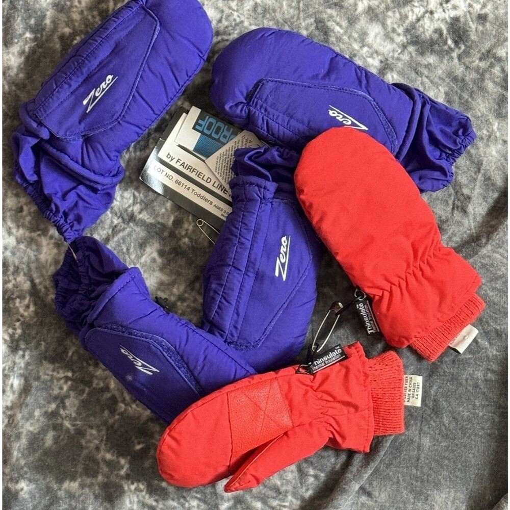 Lot of 3 Child’s Toddler's Zeroxposur & Gap Purple Red Snow Mittens